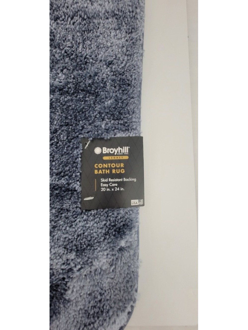 Broyhill Contour Bath Rug with Skid Resistant Backing, 20 in x 24 in, Blue
